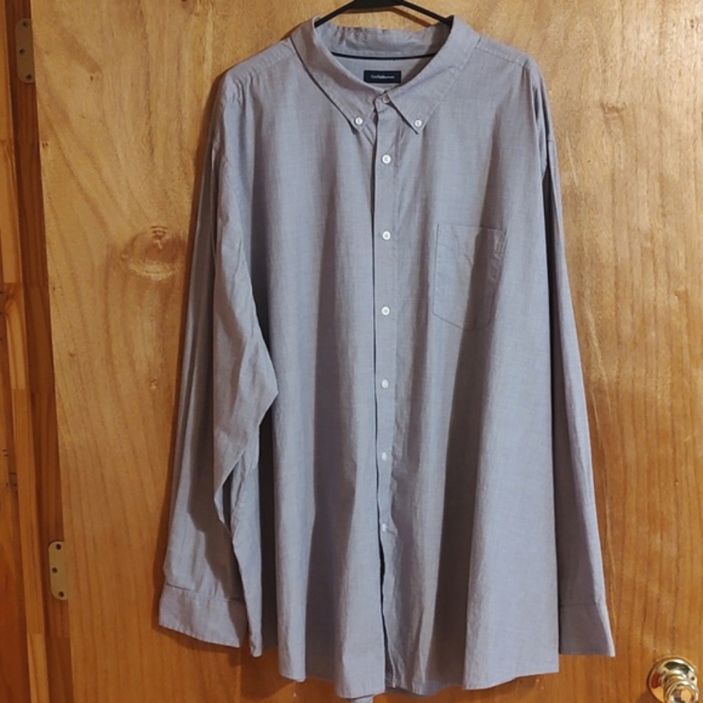 Croft & Barrow Mens Big&Tall Button-Down Shirt Lavender Stretch Cotton Blend 4XB